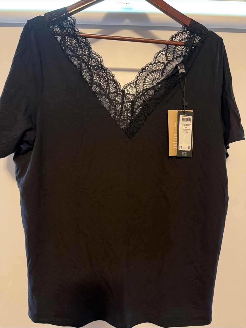 Vero Moda Black Lace V-Neck Top